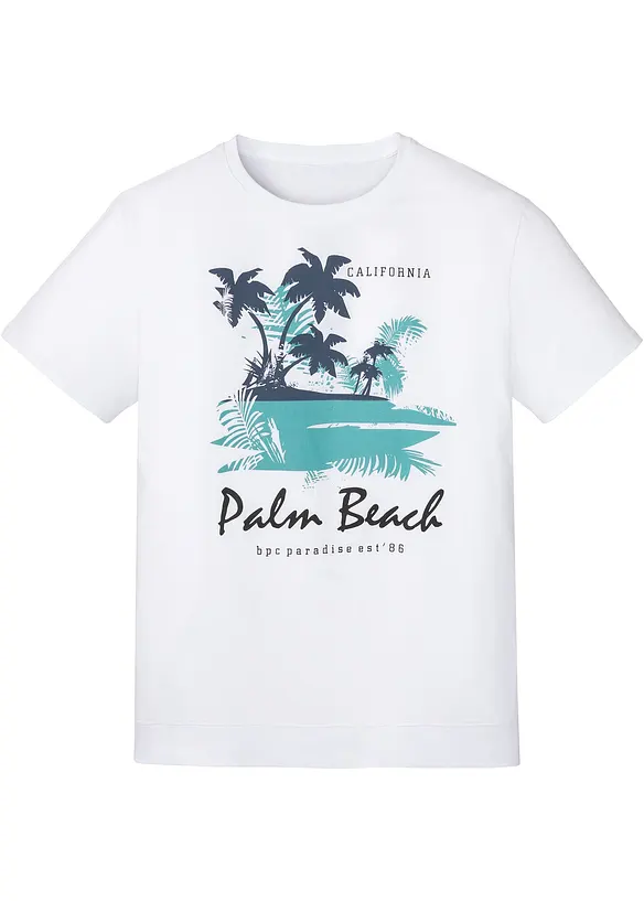 T-Shirt aus reiner Bio-Baumwolle in weiß von vorne - bonprix