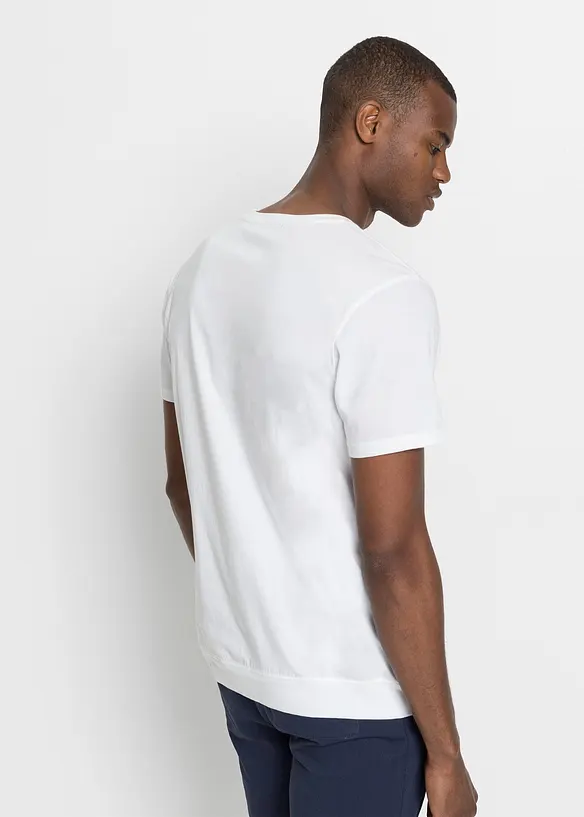 T-Shirt aus reiner Bio-Baumwolle in weiß von hinten (im Anschnitt) - bonprix