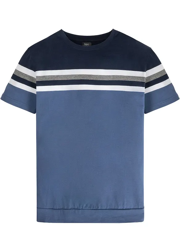 T-Shirt aus reiner Baumwolle in blau von vorne - bonprix