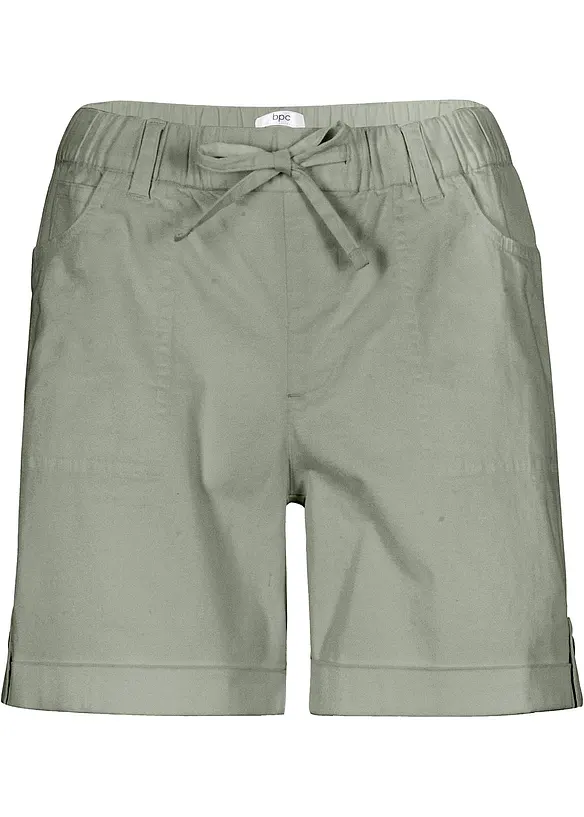 Bermuda mit Gummibund aus Baumwoll-Mix in grün von vorne - bonprix Bermuda mit Gummibund aus Baumwoll-Mix in grün von vorne - bonprix
