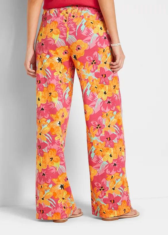 Jersey-Palazzohose aus softem Viskose-Mix in pink von hinten - bonprix