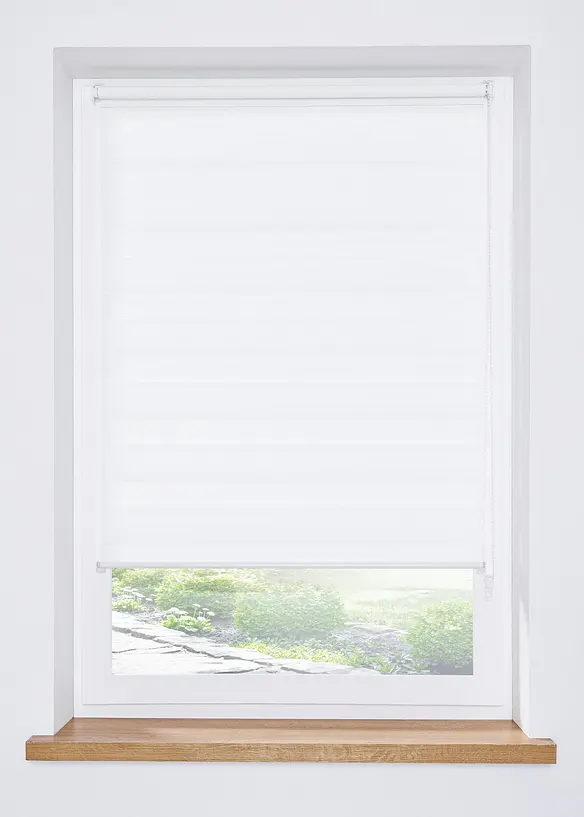 Doppelrollo Multifix in weiß geschlossen (Detailaufnahme) - bonprix