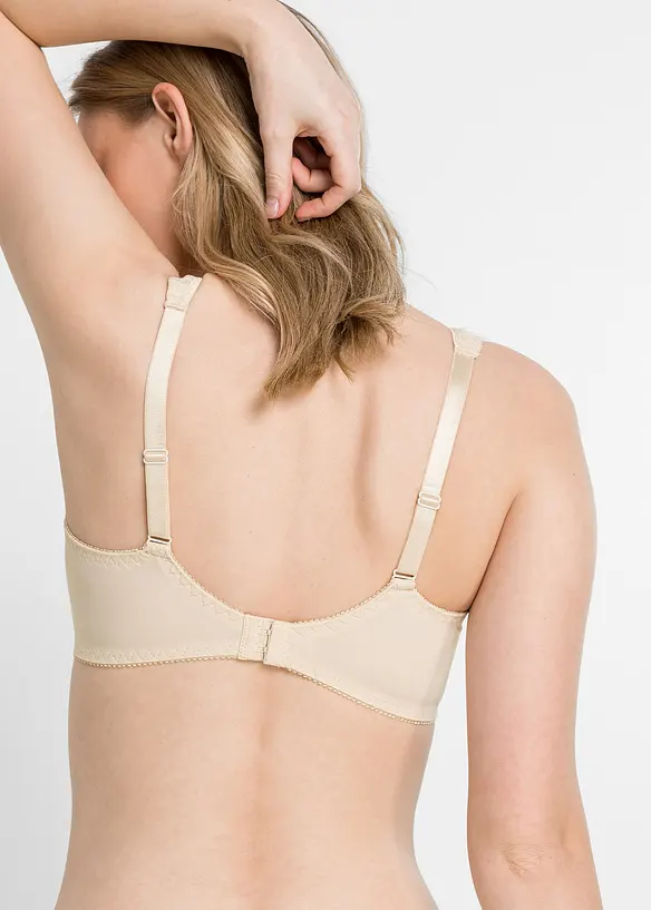 Minimizer-BH mit gepolsterten Trägern in beige von hinten (im Anschnitt) - bonprix