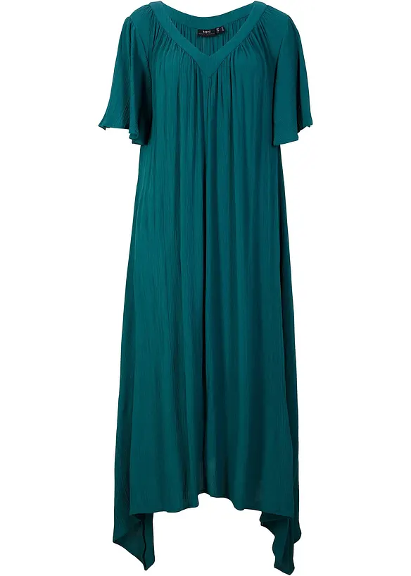 Kaftan-Kleid aus Kreppware in petrol von vorne - bonprix Kaftan-Kleid aus Kreppware in petrol von vorne - bonprix