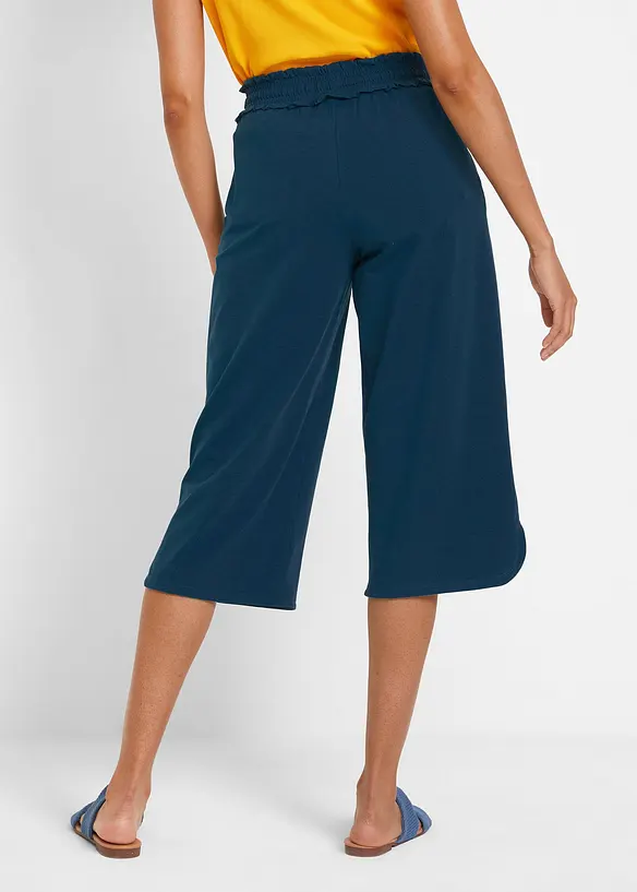Jersey-Hose aus Baumwoll-Mix in petrol von hinten - bonprix