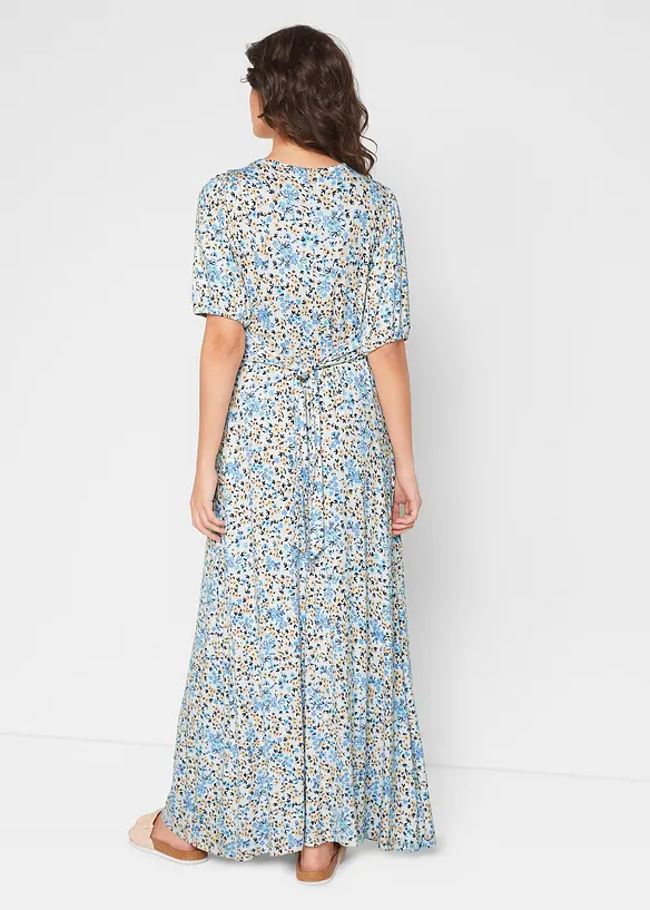 Maxi-Umstands- und Stillkleid aus Jersey in blau von hinten (Totalaufnahme) - bonprix Maxi-Umstands- und Stillkleid aus Jersey in blau von hinten (Totalaufnahme) - bonprix