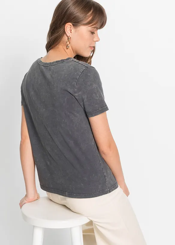 T-Shirt aus reiner Bio-Baumwolle in grau von hinten (im Anschnitt) - bonprix T-Shirt aus reiner Bio-Baumwolle in grau von hinten (im Anschnitt) - bonprix