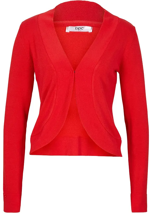 Kurze Strickjacke mit Viskose in rot von vorne - bonprix