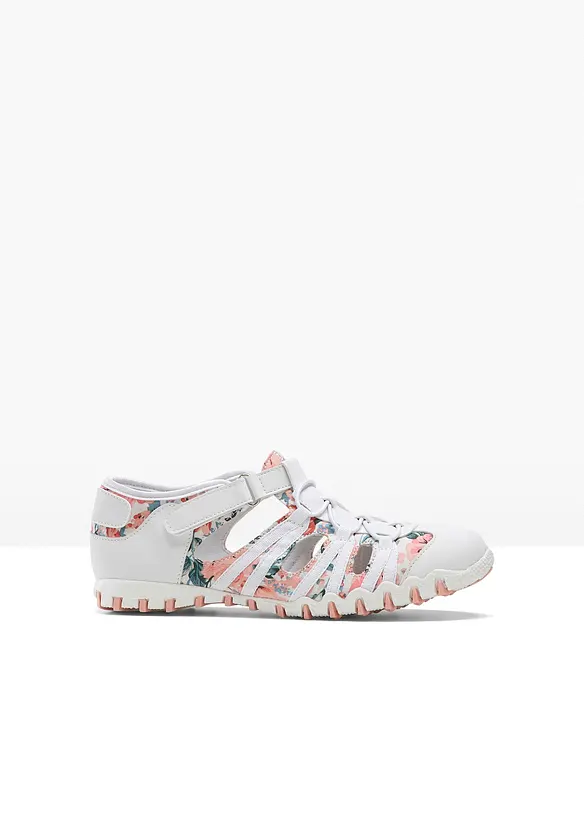Slipper mit Profilsohle in weiß von vorne - bonprix