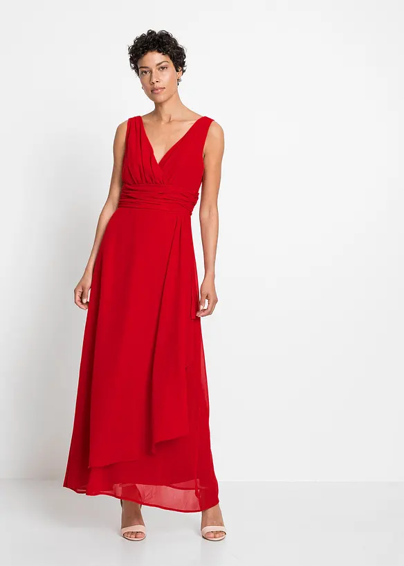 Maxikleid in rot von vorne (Totalaufnahme) - bonprix Maxikleid in rot von vorne (Totalaufnahme) - bonprix