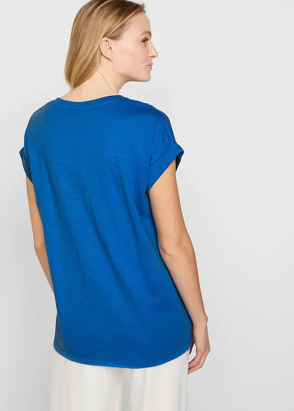 Longshirt aus reiner Bio-Baumwolle (2er Pack) in blau von hinten (im Anschnitt) - bonprix Longshirt aus reiner Bio-Baumwolle (2er Pack) in blau von hinten (im Anschnitt) - bonprix