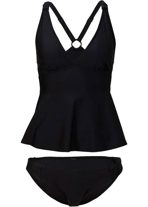 Tankini (2-tlg.Set) in schwarz von vorne - BODYFLIRT