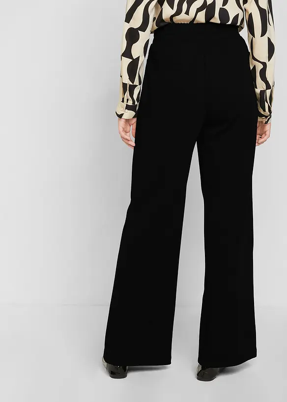 Marlenehose aus bequemen Jersey in schwarz von hinten - bonprix Marlenehose aus bequemen Jersey in schwarz von hinten - bonprix