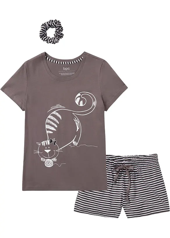 Shorty mit Haargummi in lila von vorne - bonprix