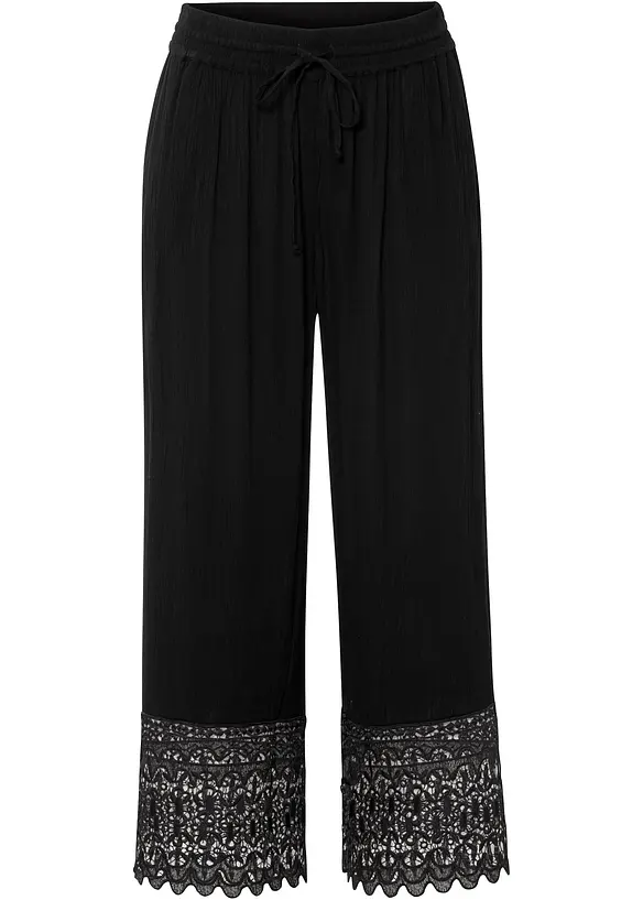 Culotte aus Viskose in schwarz von vorne - bonprix Culotte aus Viskose in schwarz von vorne - bonprix