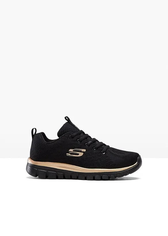 Skechers Komfort-Sneaker mit Memory Foam in schwarz von vorne - Skechers Skechers Komfort-Sneaker mit Memory Foam in schwarz von vorne - Skechers