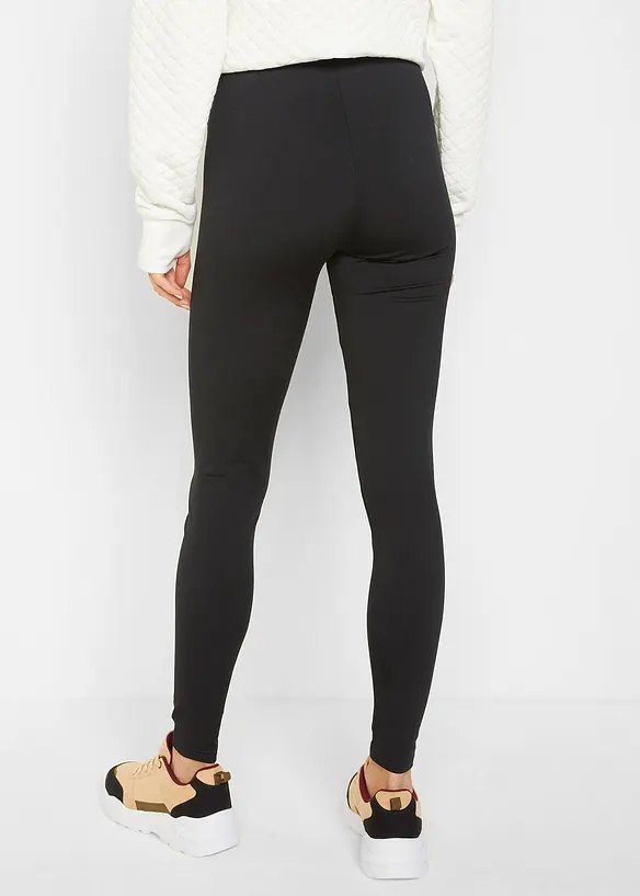 Knöchelfreie Thermo Sport-Leggings mit Tasche, schnelltrocknend in schwarz von hinten - bonprix Knöchelfreie Thermo Sport-Leggings mit Tasche, schnelltrocknend in schwarz von hinten - bonprix