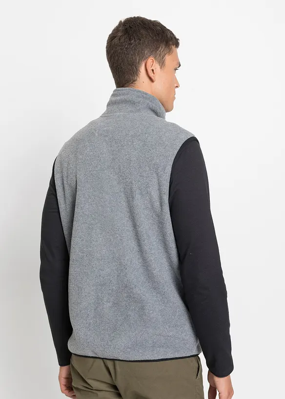 Fleece-Weste (2er Pack) in schwarz von hinten (im Anschnitt) - bonprix