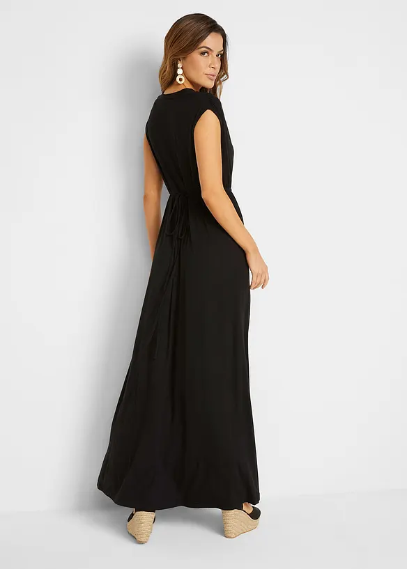 Jersey-Maxikleid aus Viskose-Mix in schwarz von hinten (Totalaufnahme) - bonprix Jersey-Maxikleid aus Viskose-Mix in schwarz von hinten (Totalaufnahme) - bonprix