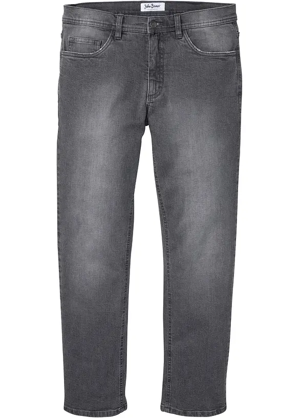 Regular-Fit-Jeans mit Komfortschnitt, Straight in grau von vorne - bonprix