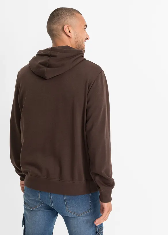 Hoodie mit Komfortschnitt in braun von hinten (im Anschnitt) - bonprix