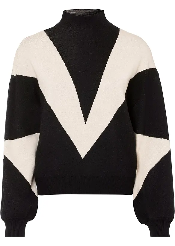 Oversize-Pullover in schwarz von vorne - bonprix Oversize-Pullover in schwarz von vorne - bonprix
