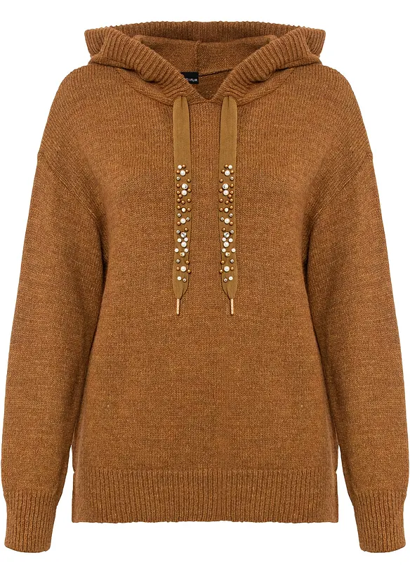 Oversize-Pullover in braun von vorne - bonprix
