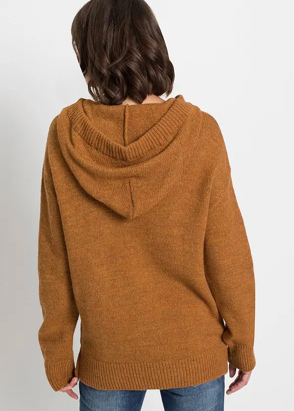 Oversize-Pullover in braun von hinten (im Anschnitt) - bonprix