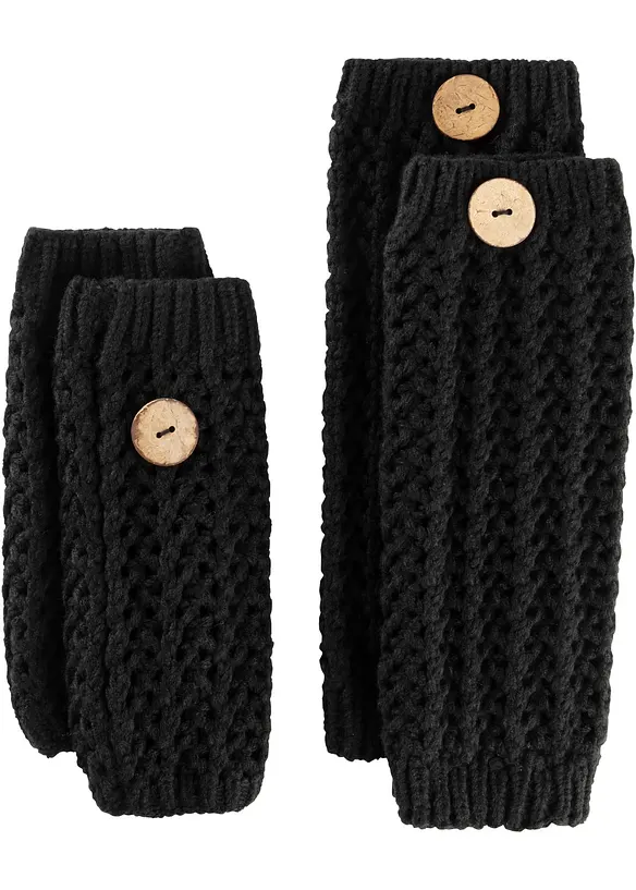 SoulCats Bein Stulpen Mit Knöpfen - Stylische Beinwärmer In Blau, Beige Oder Schwarz