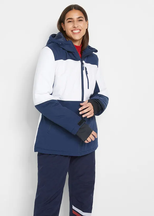 wasserdichte Ski Funktionsjacke in blau von vorne (im Anschnitt) - bonprix