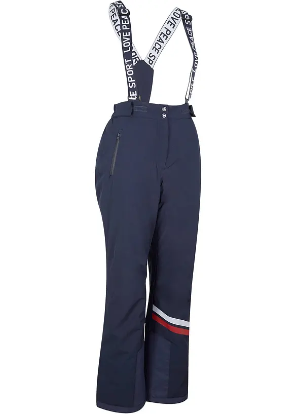 Ski Funktions-Thermohose mit abnehmbaren Trägern, wasserdicht in blau von vorne - bonprix