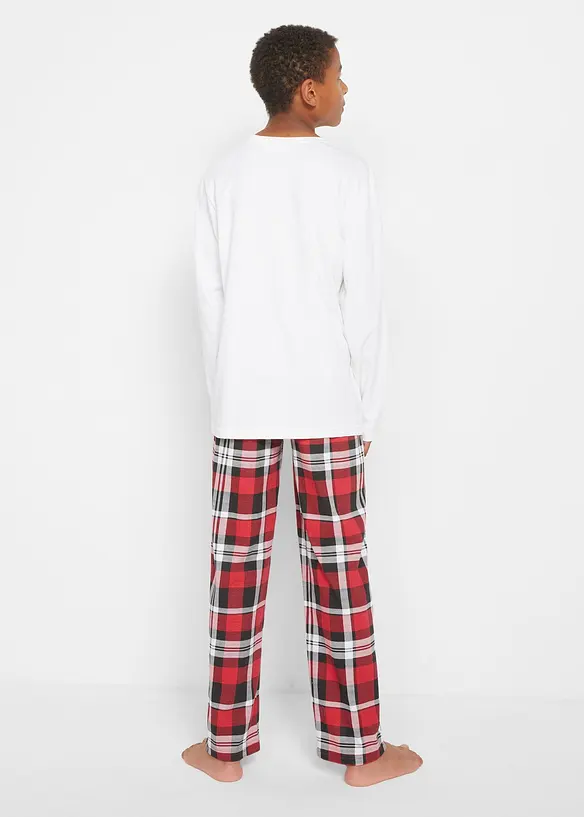 Pyjama aus reiner Bio-Baumwolle in weiß von hinten (Totalaufnahme) - bonprix