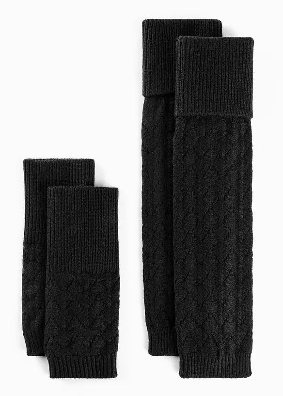 Armstulpen und Beinstulpen (4-tlg. Set) in schwarz - bonprix