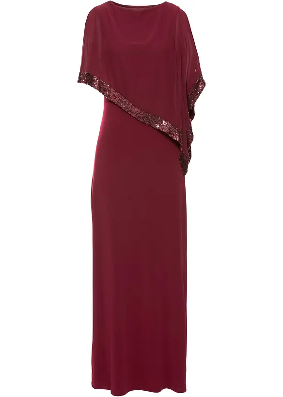 Jerseykleid mit Pailletten in rot von vorne - bonprix