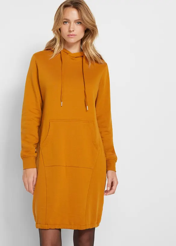Sweatkleid aus Baumwoll-Mix in braun von vorne (Totalaufnahme) - bonprix Sweatkleid aus Baumwoll-Mix in braun von vorne (Totalaufnahme) - bonprix