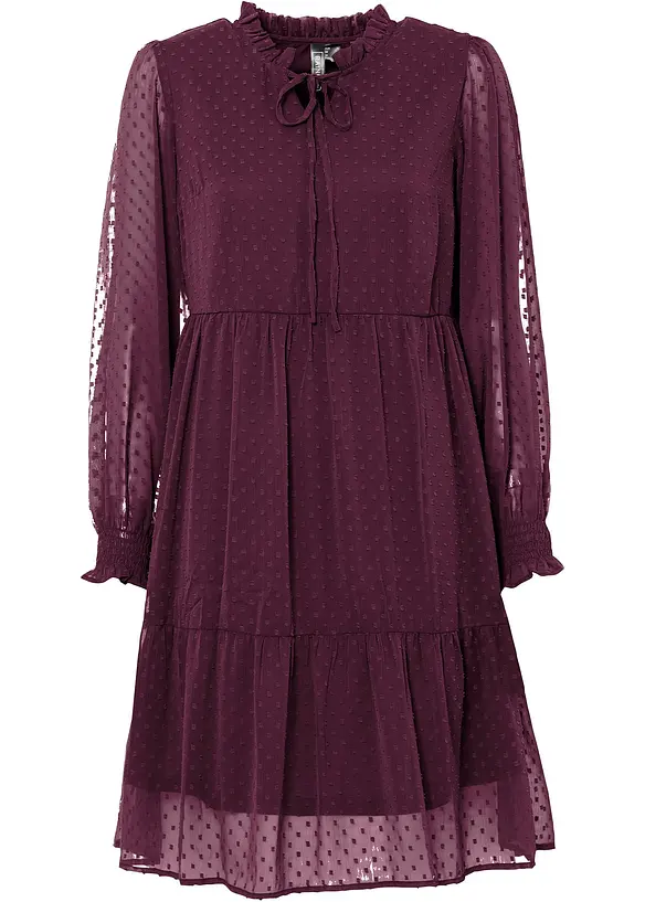 Minikleid mit Pufferärmel in rot von vorne - bonprix Minikleid mit Pufferärmel in rot von vorne - bonprix