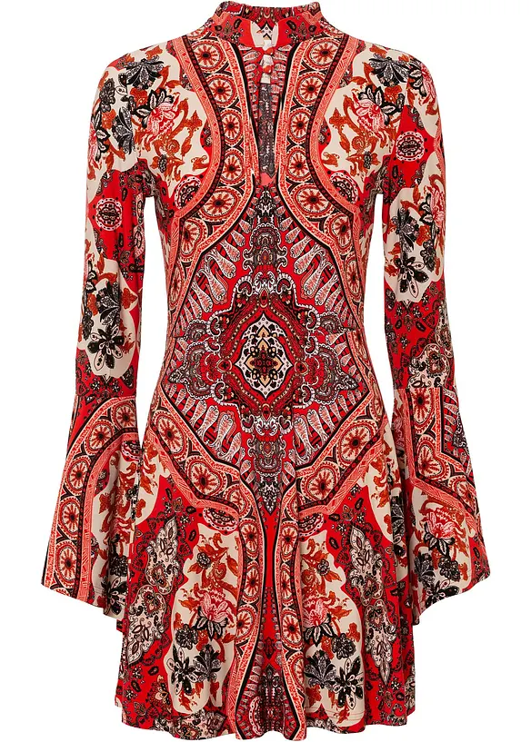 Jerseykleid mit Stehkragen in rot von vorne - bonprix Jerseykleid mit Stehkragen in rot von vorne - bonprix