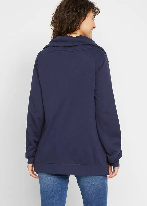 3-in-1 Umstands-Sweatjacke und Tragejacke in blau von hinten (im Anschnitt) - bonprix 3-in-1 Umstands-Sweatjacke und Tragejacke in blau von hinten (im Anschnitt) - bonprix