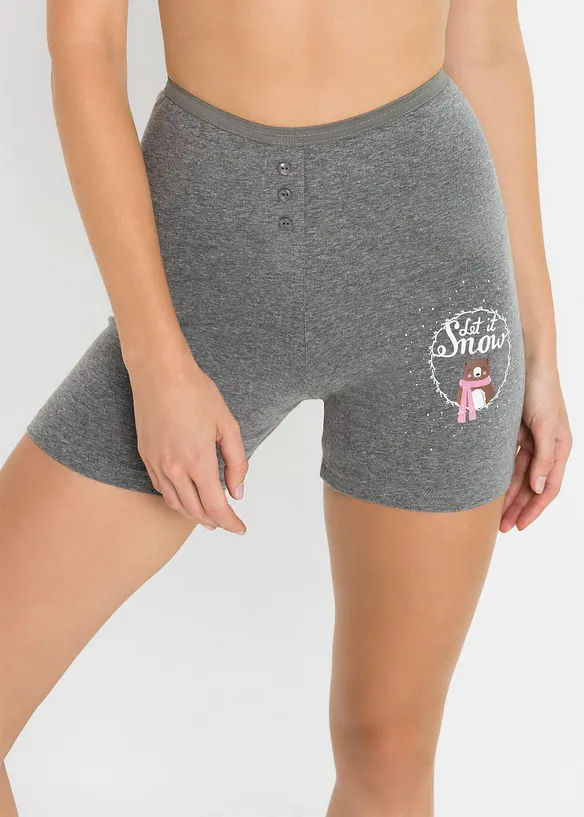 Lange Boxer mit Baumwolle und hohem Bund (4er Pack) in schwarz von vorne - bonprix