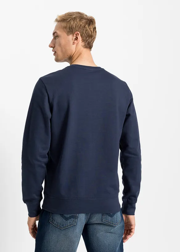 Sweatshirt aus reiner Bio-Baumwolle (2er Pack) in blau von hinten (im Anschnitt) - bonprix