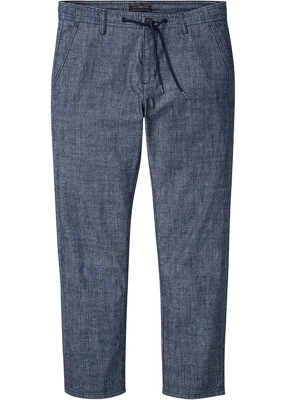 Chambray-Chinohose, Regular Fit in blau von vorne - bonprix