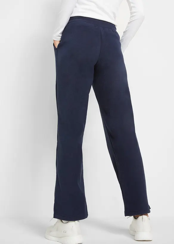 Schlupfhose aus Fleece in blau von hinten - bonprix