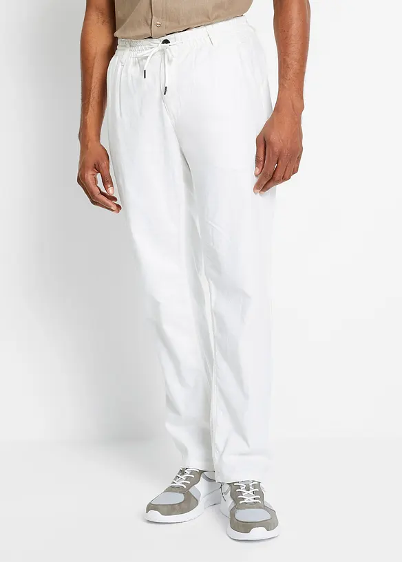 Leinenhose in weiß von vorne - bonprix