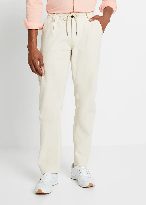 Leinenhose in beige von vorne - bonprix