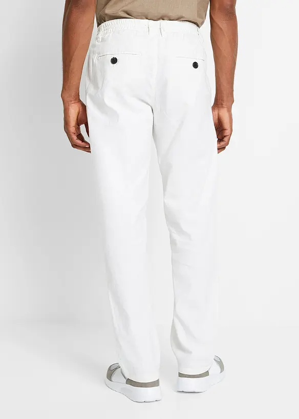 Leinenhose in weiß von hinten - bonprix