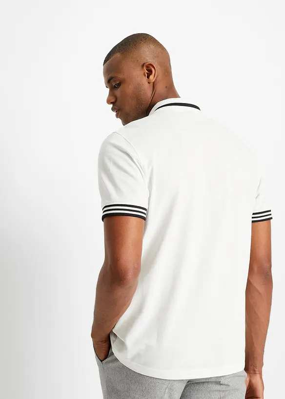 Poloshirt aus robustem Piqué in weiß von hinten (im Anschnitt) - bonprix