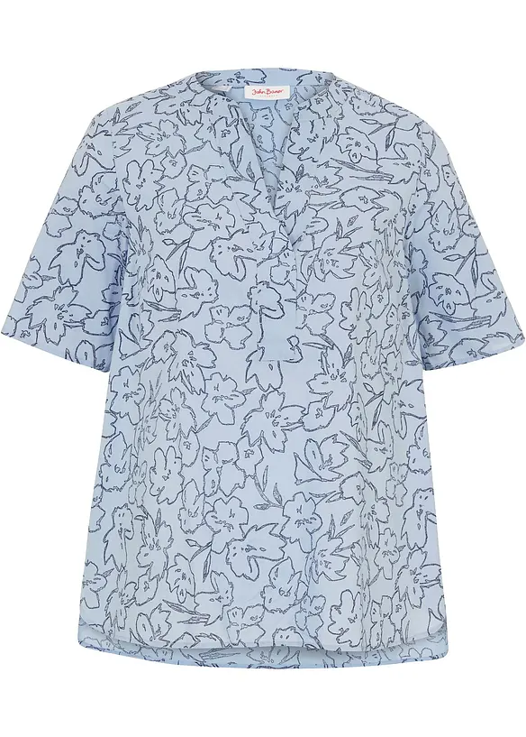 Tunikabluse aus reiner Baumwolle in blau von vorne - bonprix Tunikabluse aus reiner Baumwolle in blau von vorne - bonprix