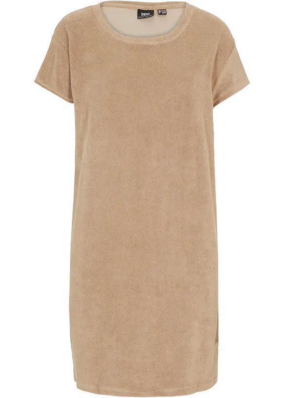 Shirtkleid aus Frottee in braun von vorne - bonprix