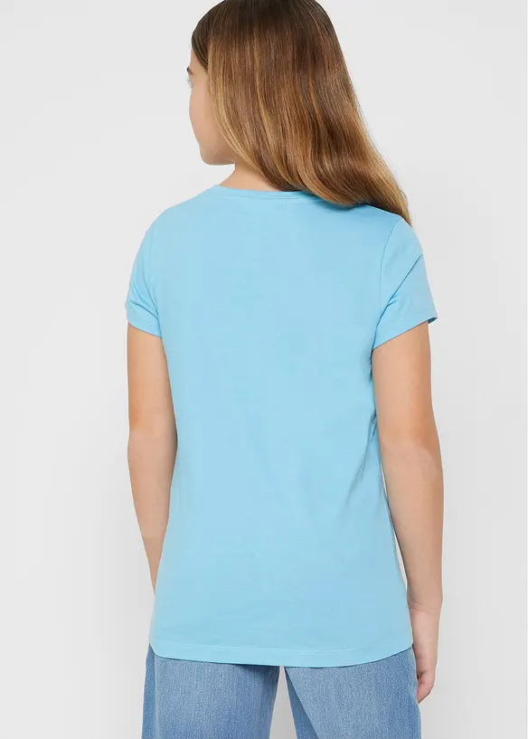 T-Shirt aus reiner Bio-Baumwolle in blau von hinten (im Anschnitt) - bonprix