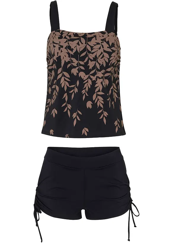 Tankini (2-tgl. Set) in schwarz von vorne - bonprix